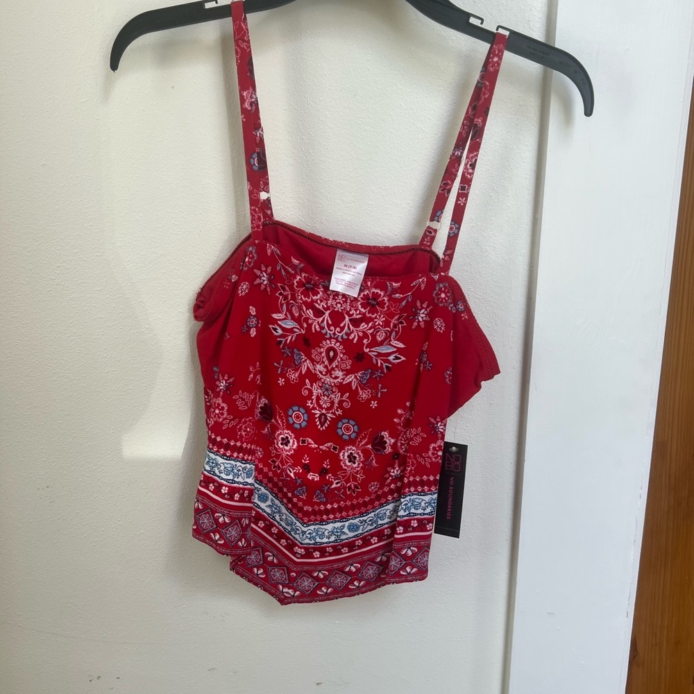 Red Floral Women's Top